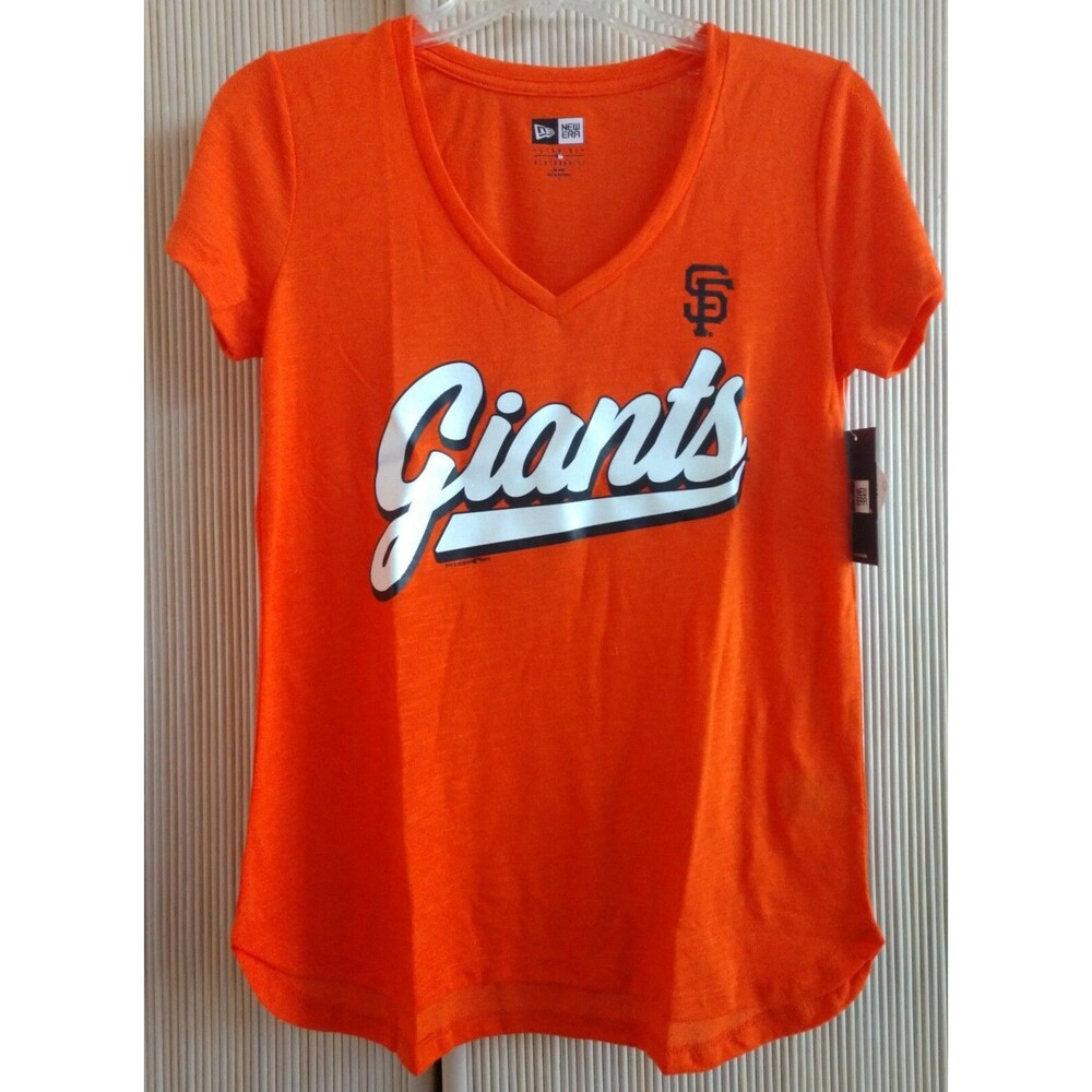 San Francisco SF Giants Women's Shirt Sz Small Orange New Era NWT